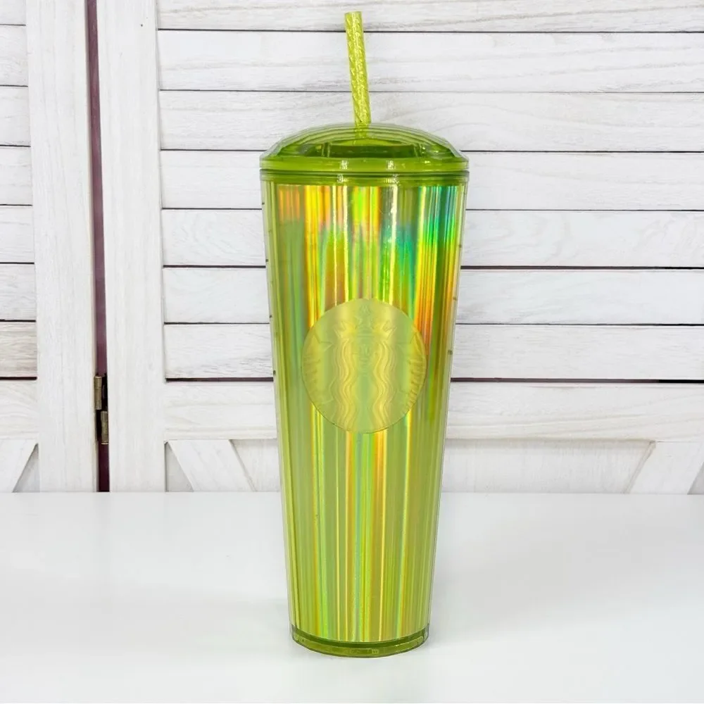 Starbucks Lime Kaleidoscope Iridescent Tumbler Cup With Straw Lid 24oz Venti‎